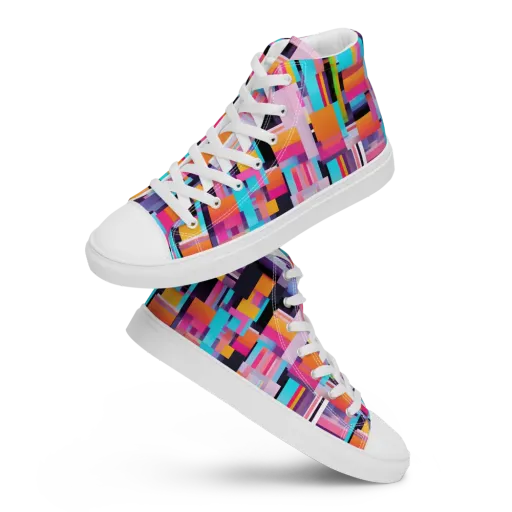 Chromatic Circuit on a Women's High Top Canvas Shoes