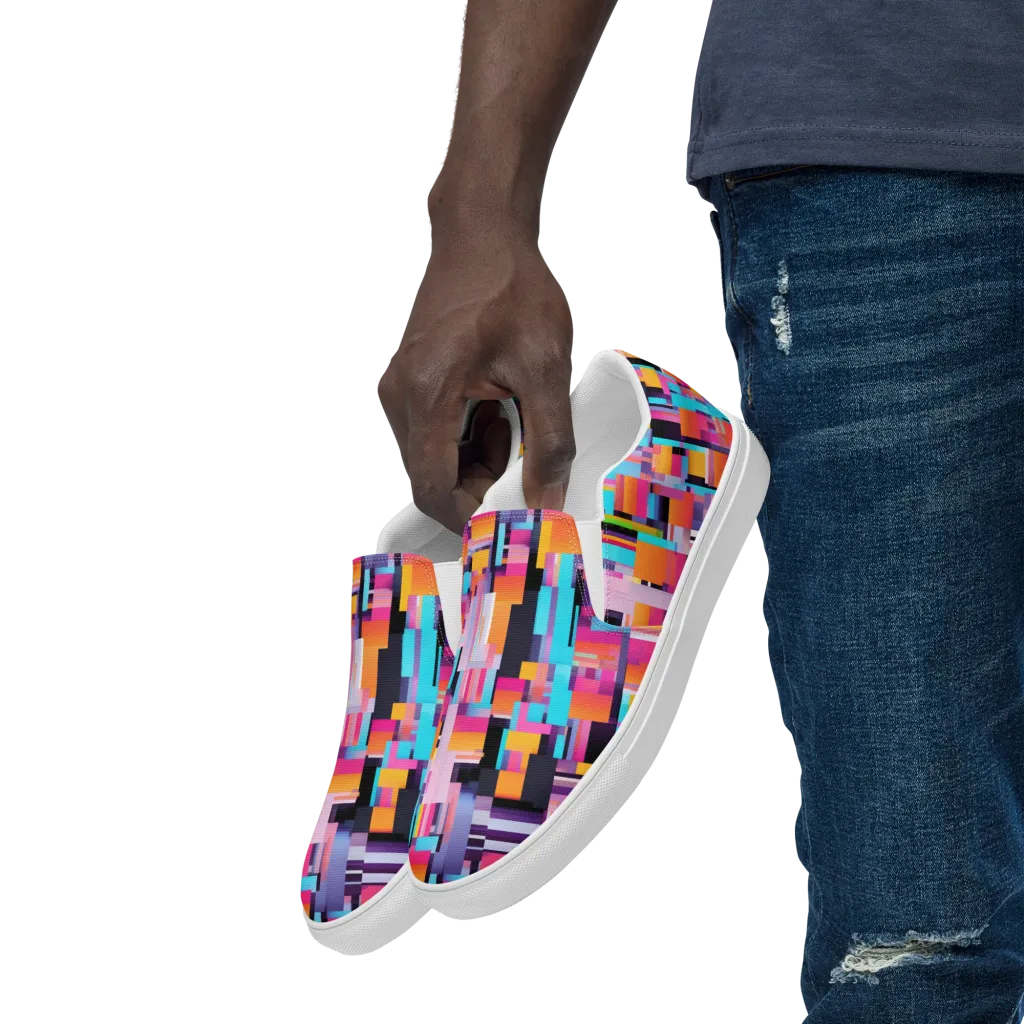 Chromatic Circuit on Men's Slip-On Canvas Shoes — Left Front