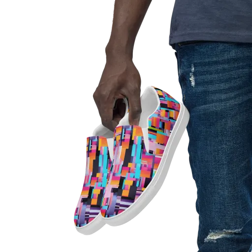 Chromatic Circuit on a Men's Slip-On Canvas Shoes