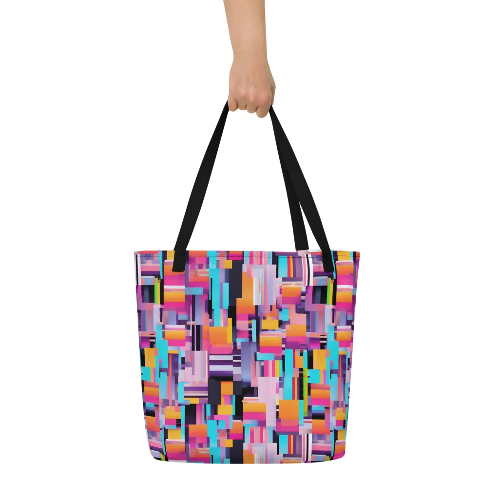 Chromatic Circuit on Large Tote Bag W/ Pocket — Front