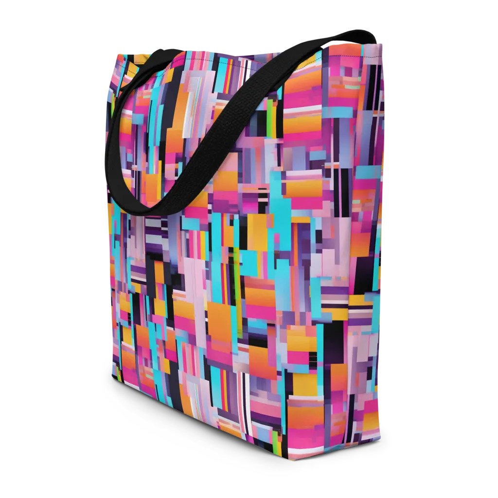 Chromatic Circuit on Large Tote Bag W/ Pocket — Front