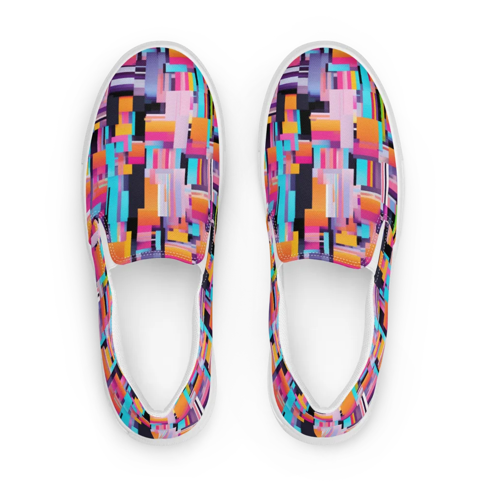 Chromatic Circuit on Women's Slip-On Canvas Shoes — Front