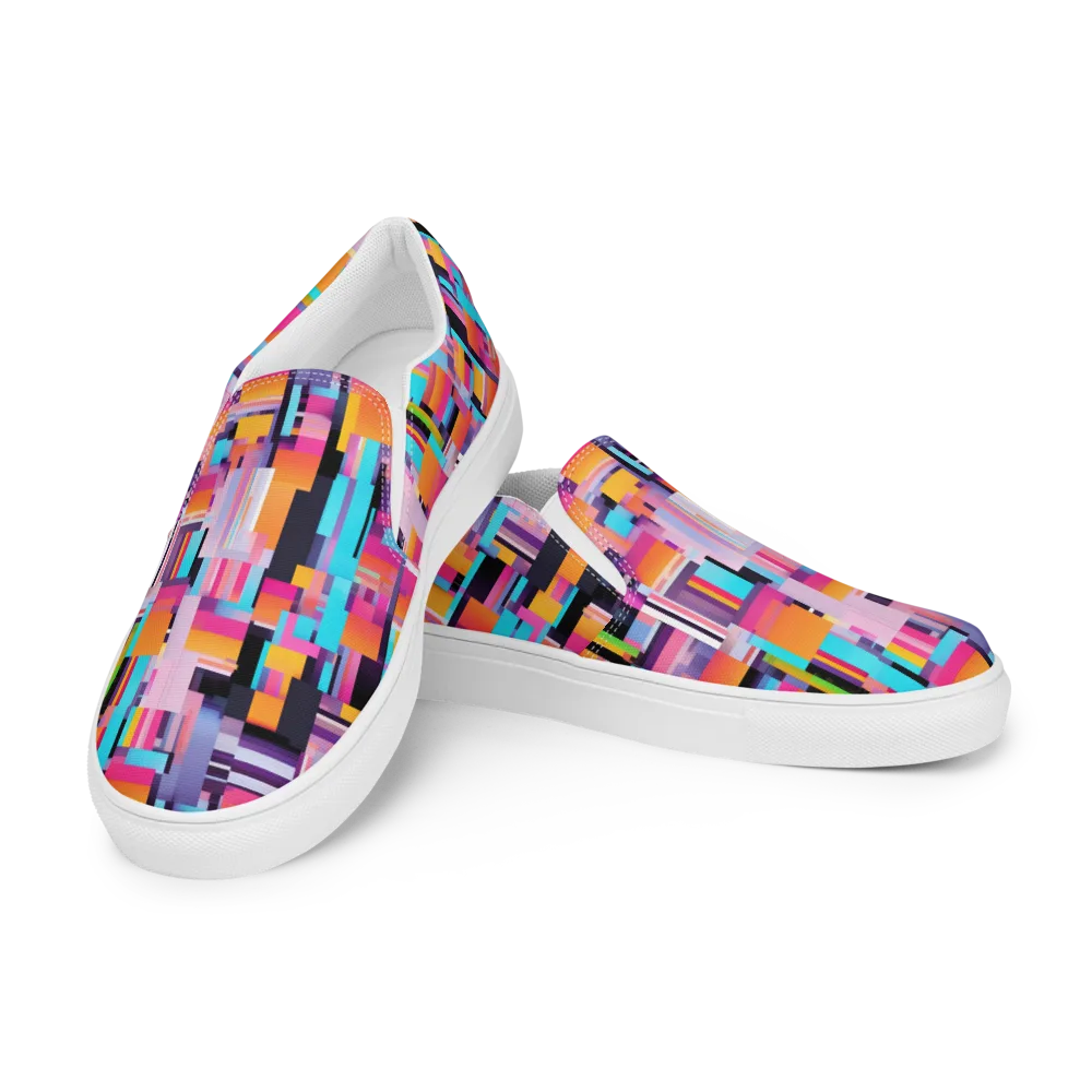 Chromatic Circuit on Women's Slip-On Canvas Shoes — Left Front