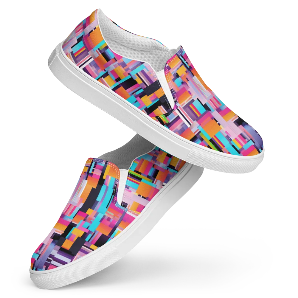 Chromatic Circuit on Women's Slip-On Canvas Shoes — Front