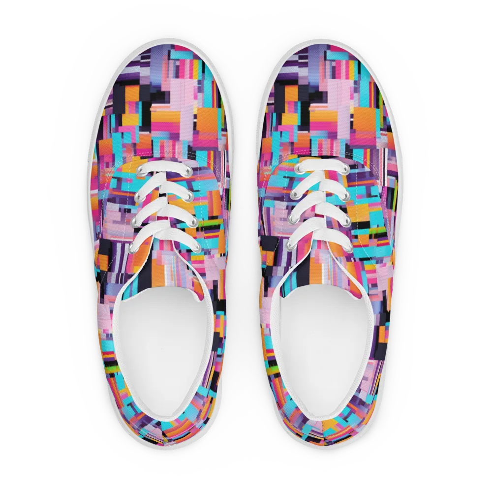 Chromatic Circuit on Men's Lace-Up Canvas Shoes — Front