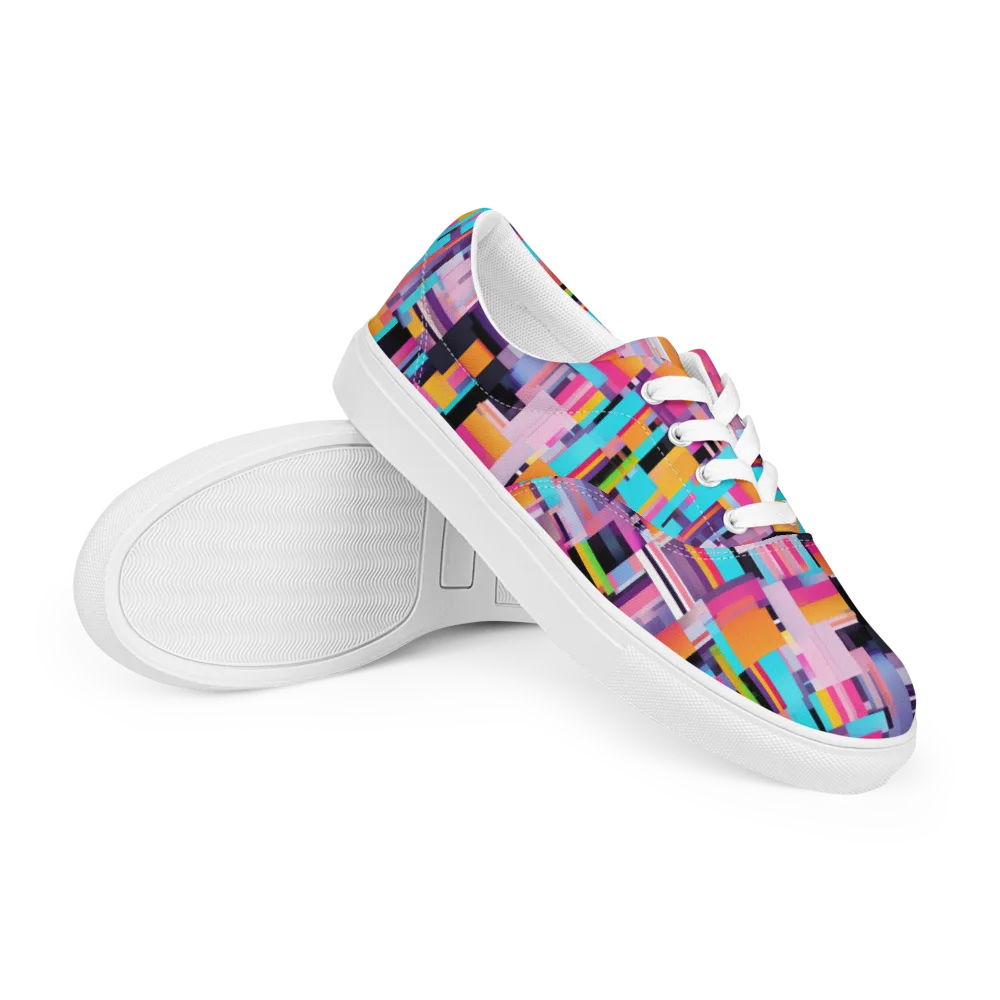 Chromatic Circuit on Men's Lace-Up Canvas Shoes — Right Front