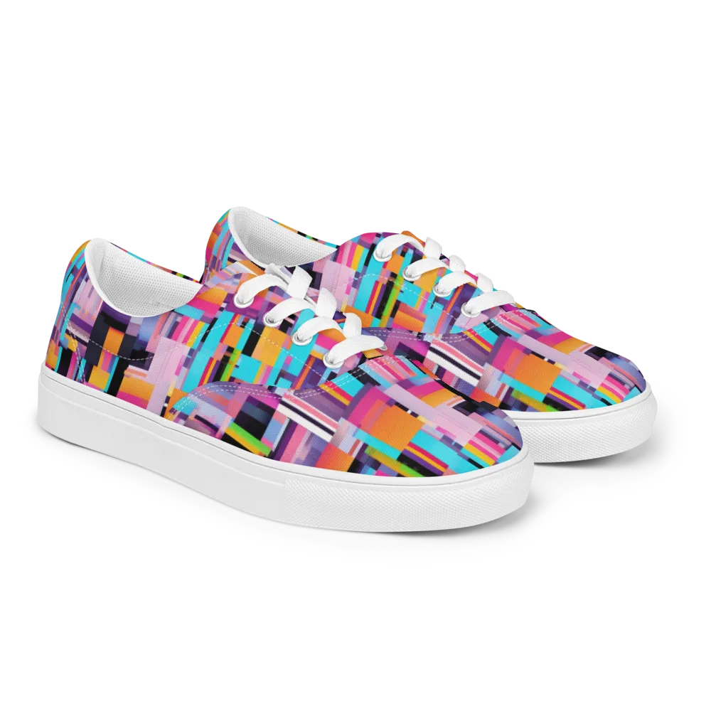 Chromatic Circuit on Men's Lace-Up Canvas Shoes — Right Front