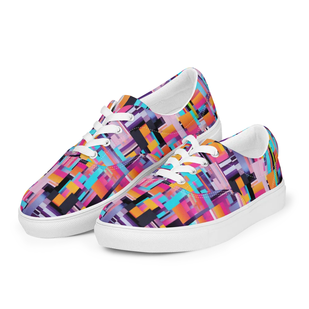 Chromatic Circuit on Men's Lace-Up Canvas Shoes — Left Front