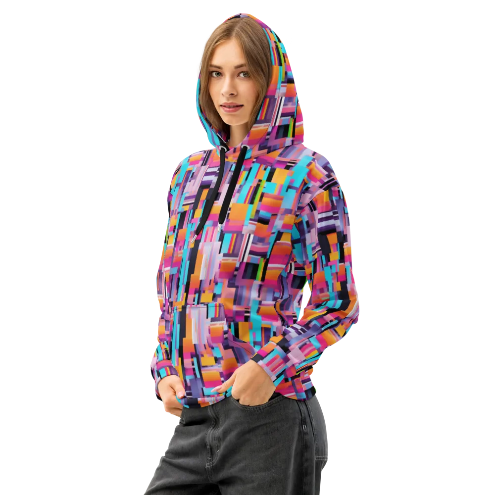 Chromatic Circuit on Cotton Hoodie — Left Front
