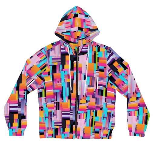 Chromatic Circuit on a Women's Full-Zip Hoodie