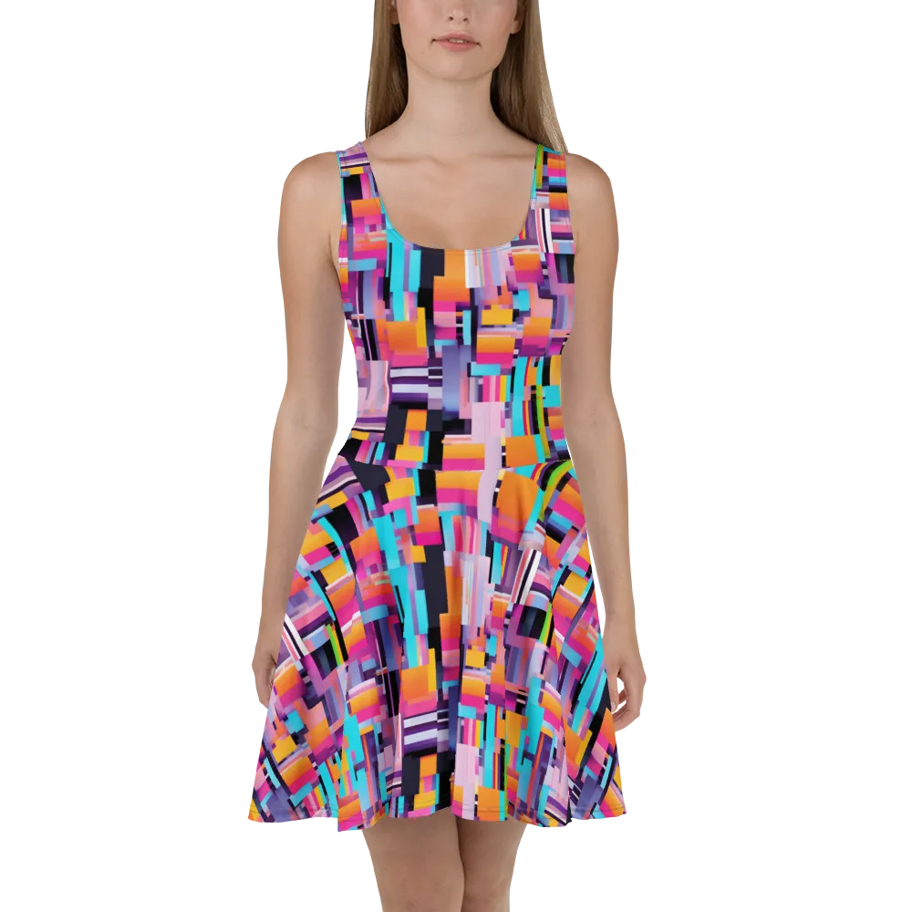 Chromatic Circuit on Skater Dress — Front