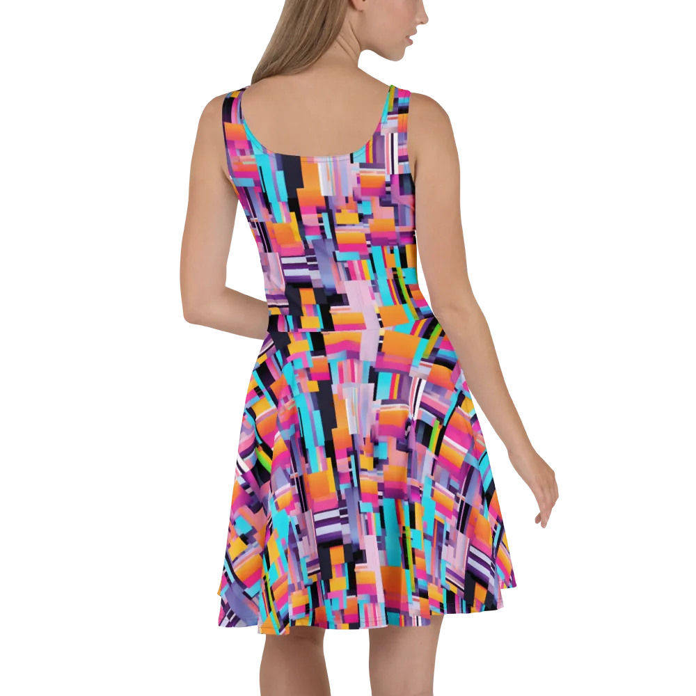 Chromatic Circuit on Skater Dress — Back