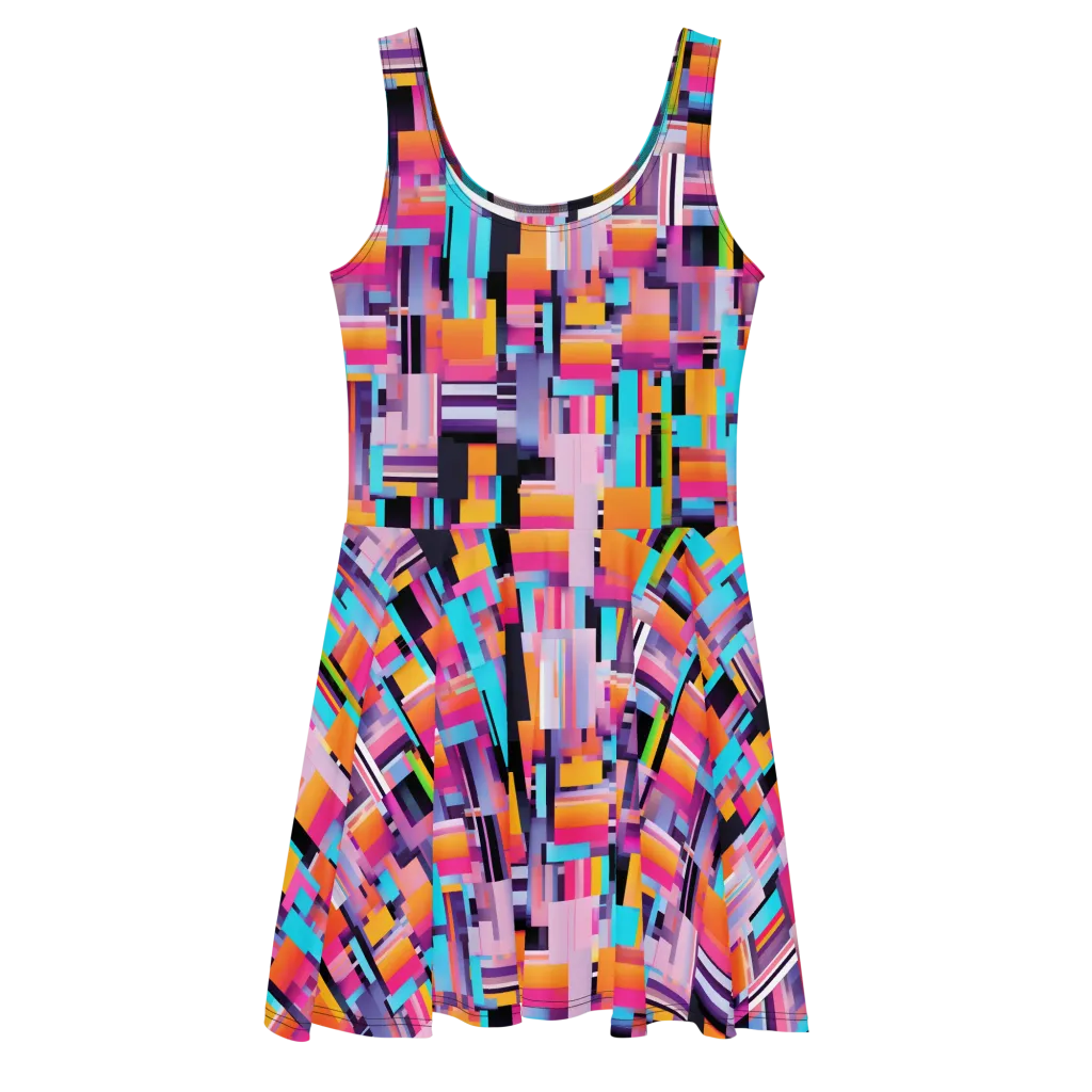 Chromatic Circuit on Skater Dress — Front