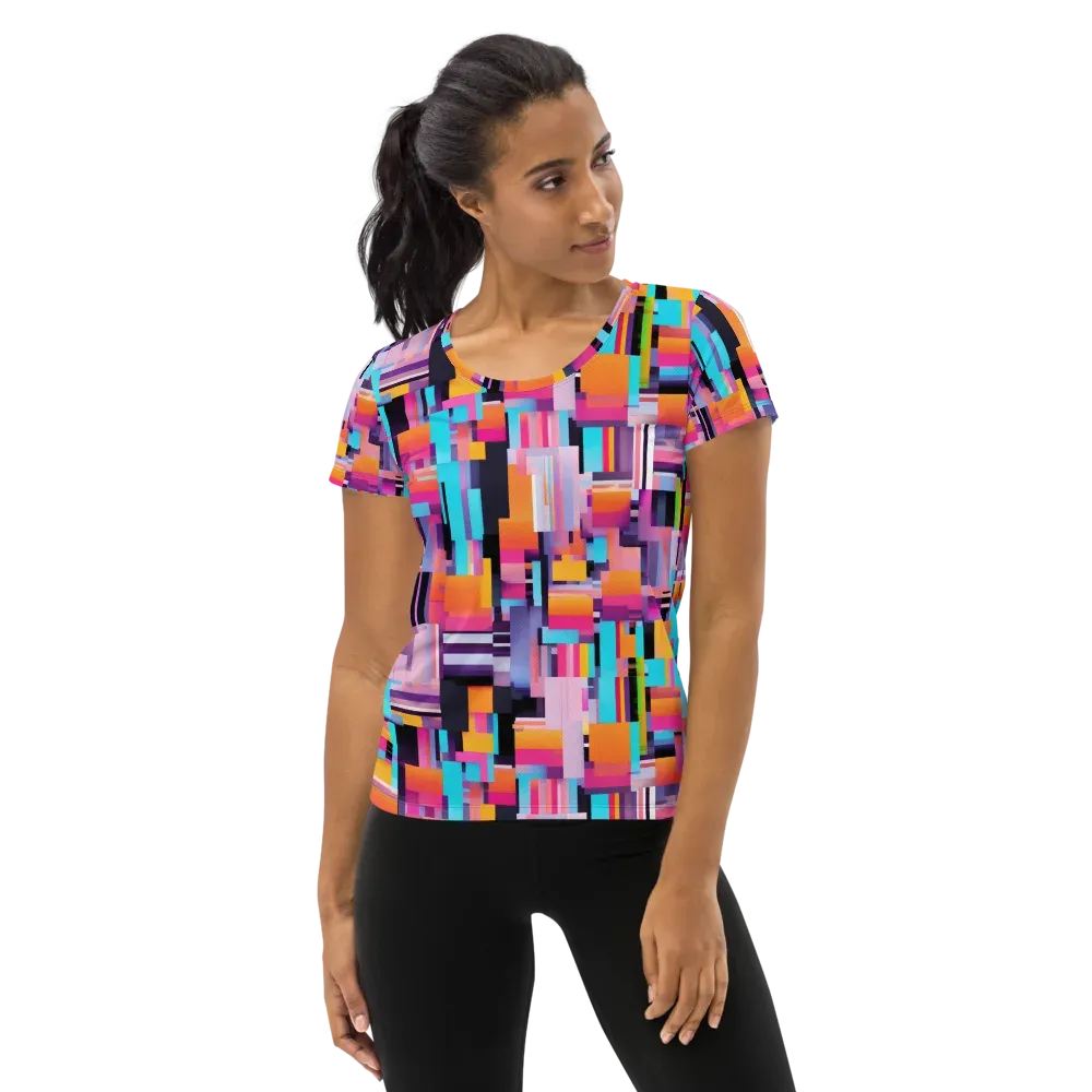 Chromatic Circuit on Women's Athletic T-Shirt — Front