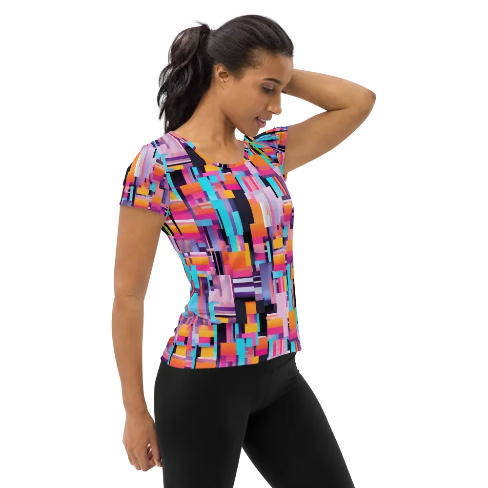 Chromatic Circuit on Women's Athletic T-Shirt — Right
