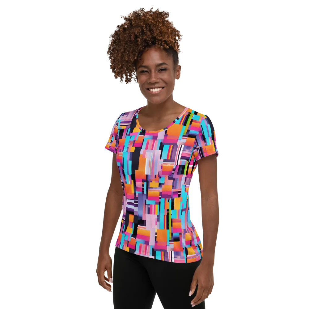 Chromatic Circuit on Women's Athletic T-Shirt — Left