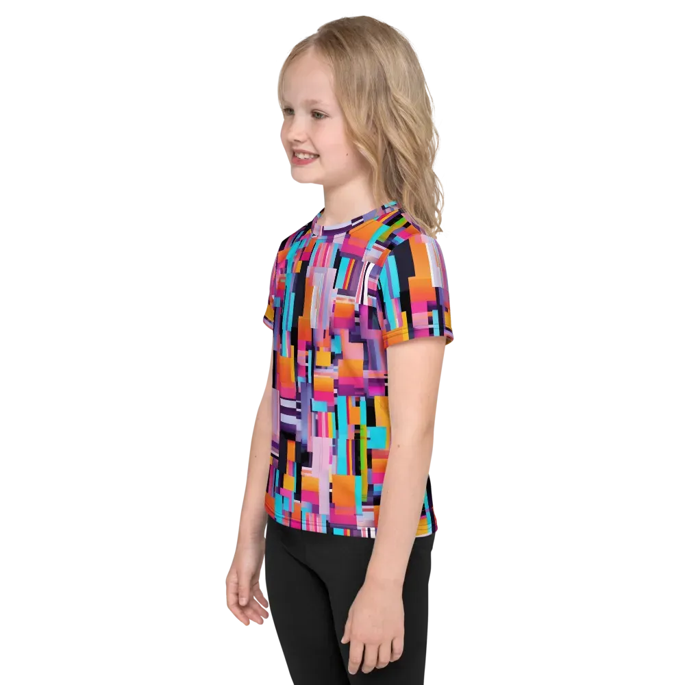 Chromatic Circuit on Kids Crew Neck T-Shirt — Left