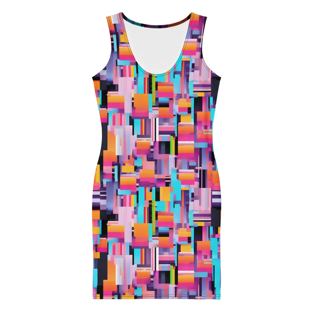 Chromatic Circuit on Bodycon Dress — Front