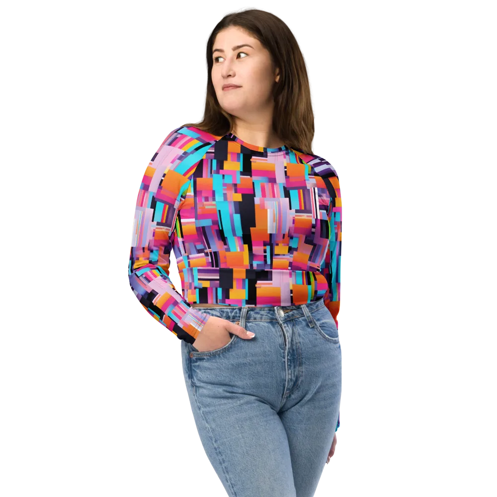 Chromatic Circuit on Long Sleeve Crop Top — Front