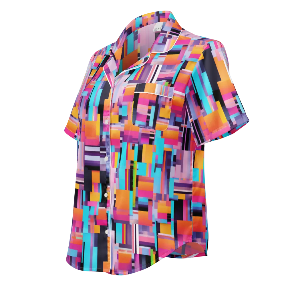Chromatic Circuit on Women's Short Sleeve Pajama Top — Left Front