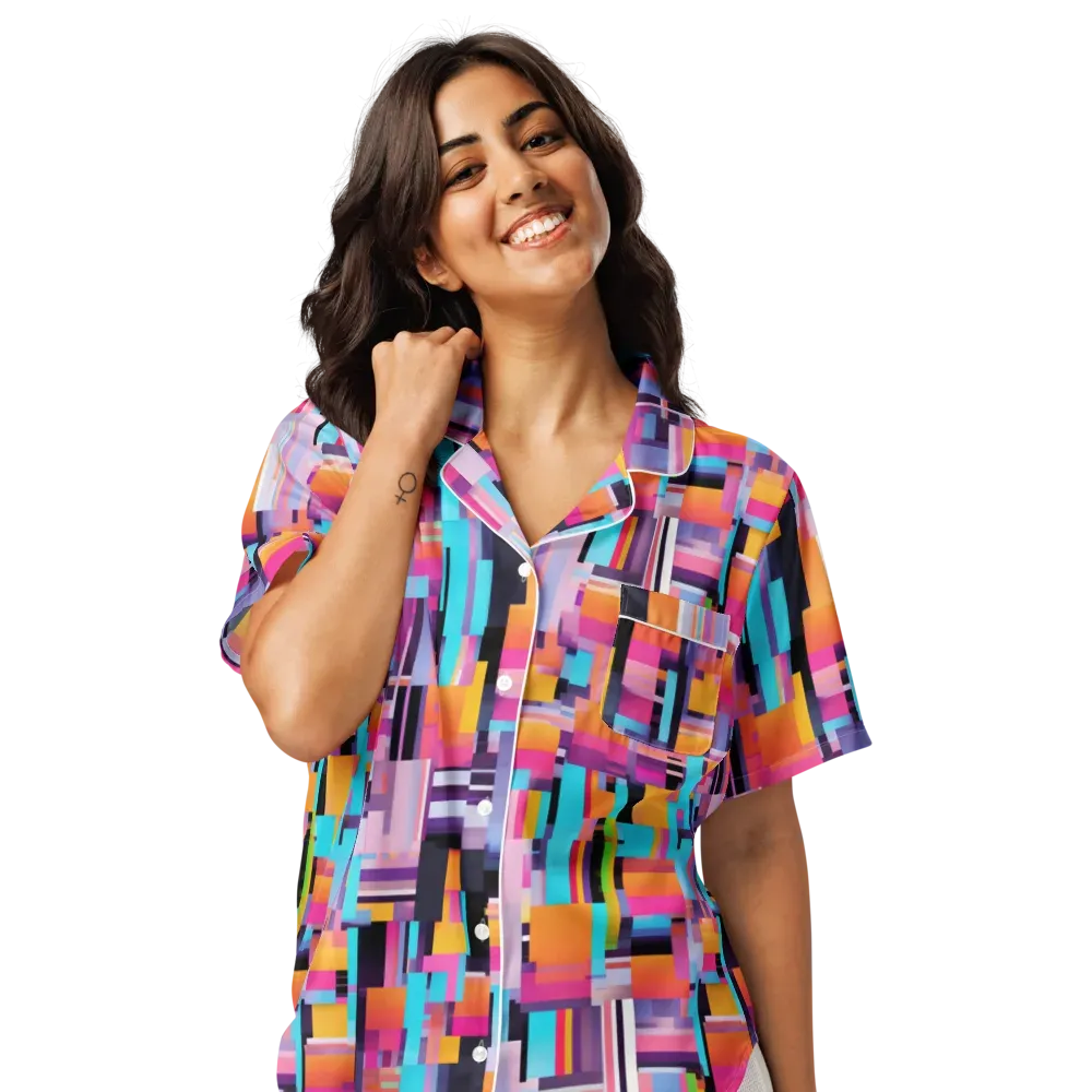 Chromatic Circuit on Women's Short Sleeve Pajama Top — Front