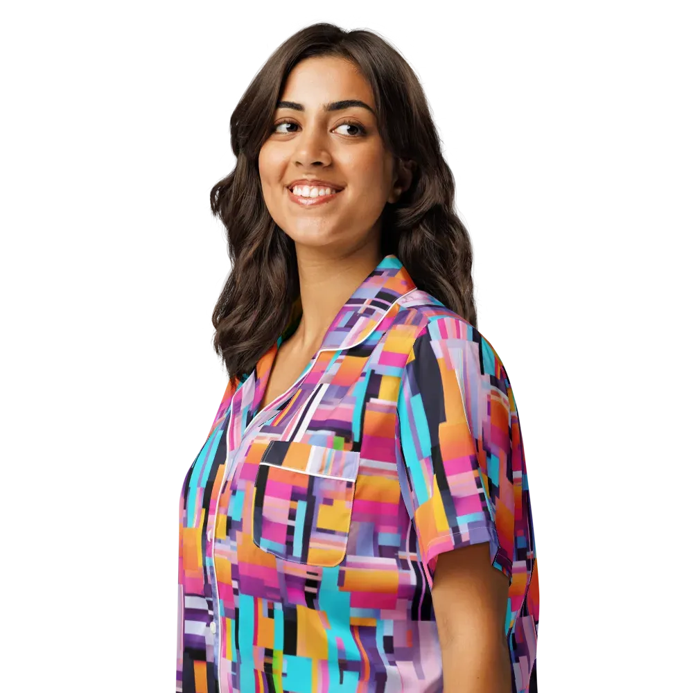 Chromatic Circuit on Women's Short Sleeve Pajama Top — Left Front