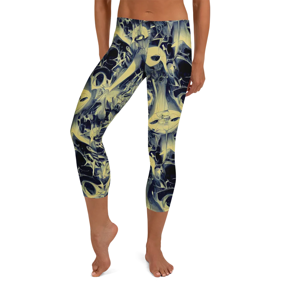 Lunar Distortion on Capri Leggings — Front