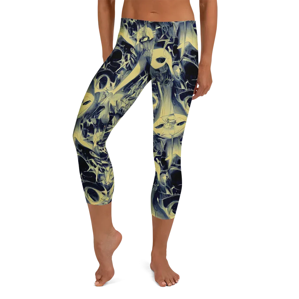 Lunar Distortion on Capri Leggings — Front