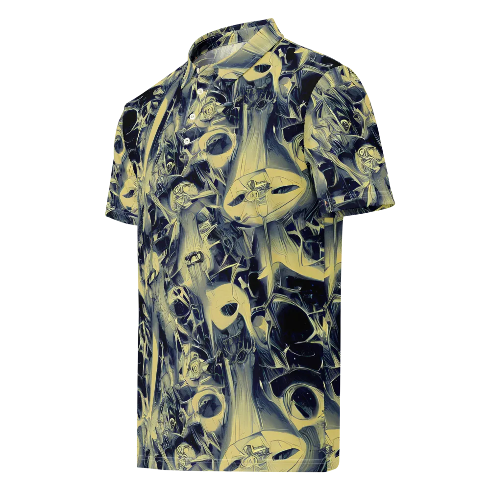 Lunar Distortion on Men's Slim Fit Polo Shirt — Left Front