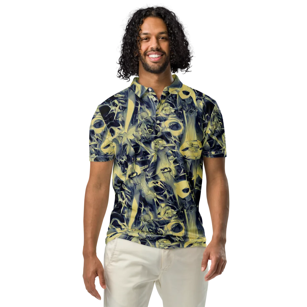 Lunar Distortion on Men's Slim Fit Polo Shirt — Front