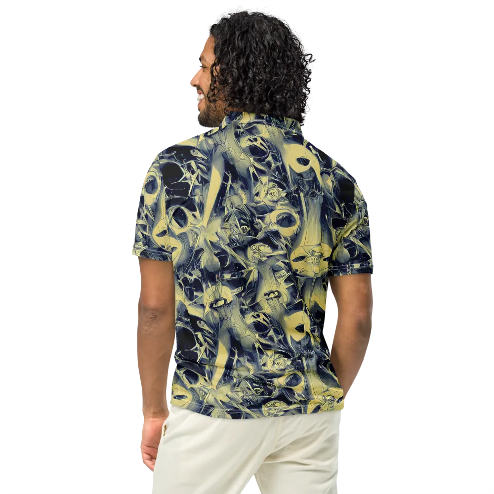 Lunar Distortion on Men's Slim Fit Polo Shirt — Back