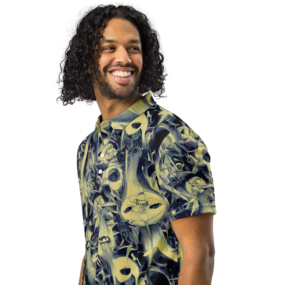 Lunar Distortion on Men's Slim Fit Polo Shirt — Left Front