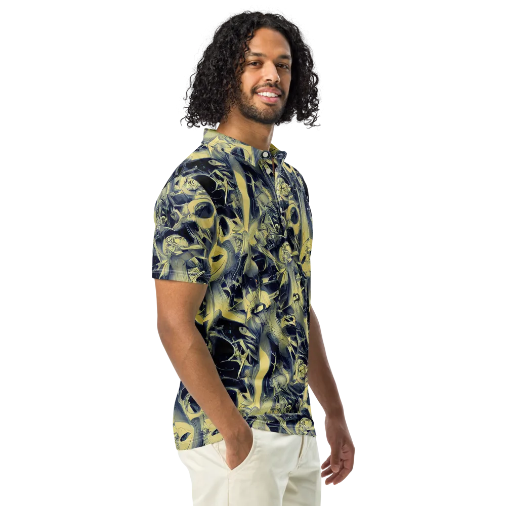 Lunar Distortion on Men's Slim Fit Polo Shirt — Right Front
