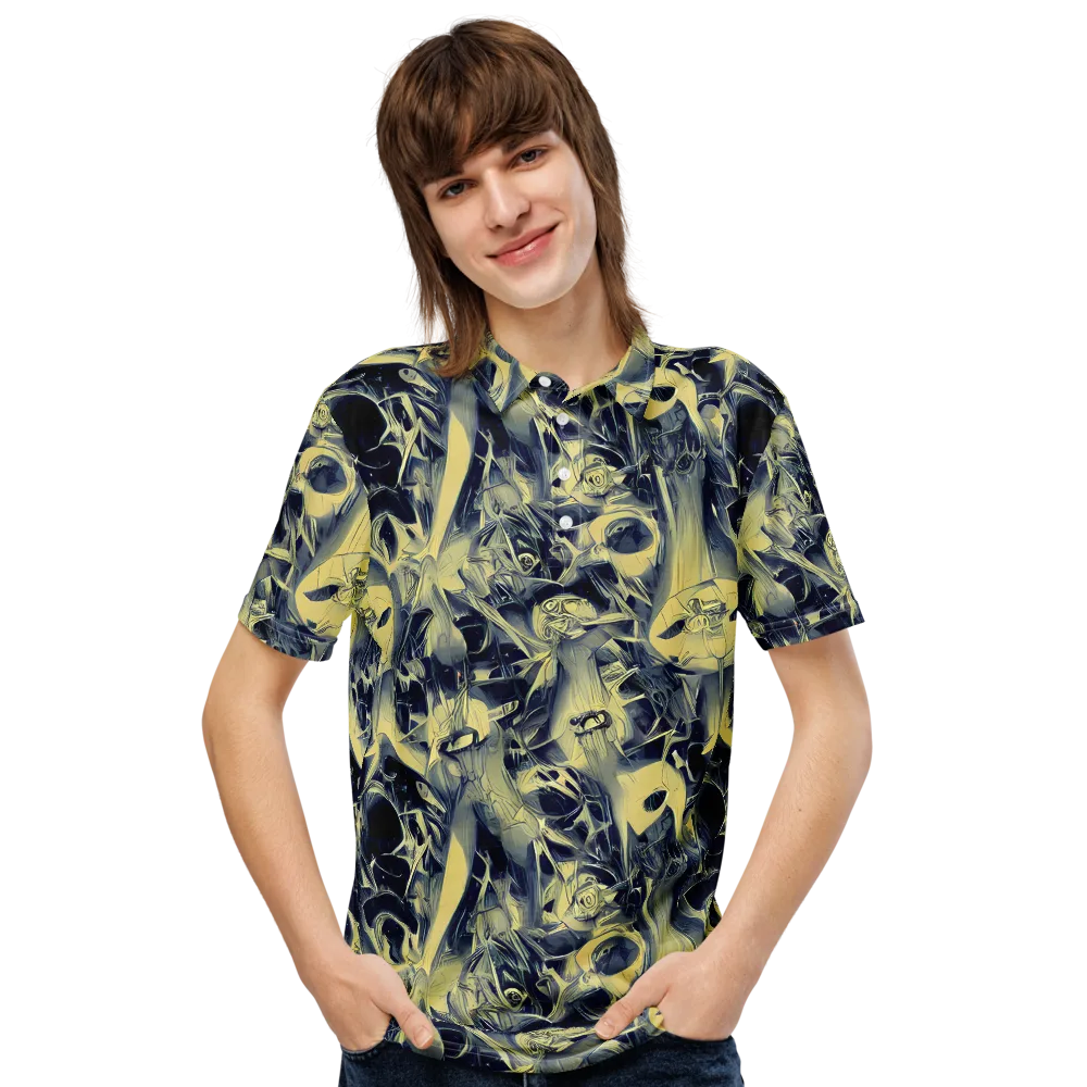 Lunar Distortion on Men's Slim Fit Polo Shirt — Front
