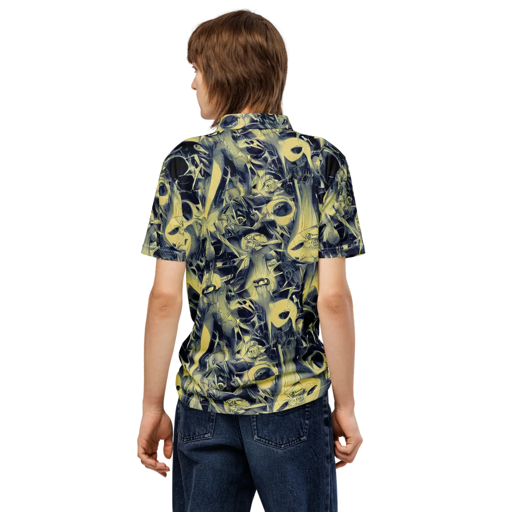 Lunar Distortion on Men's Slim Fit Polo Shirt — Back