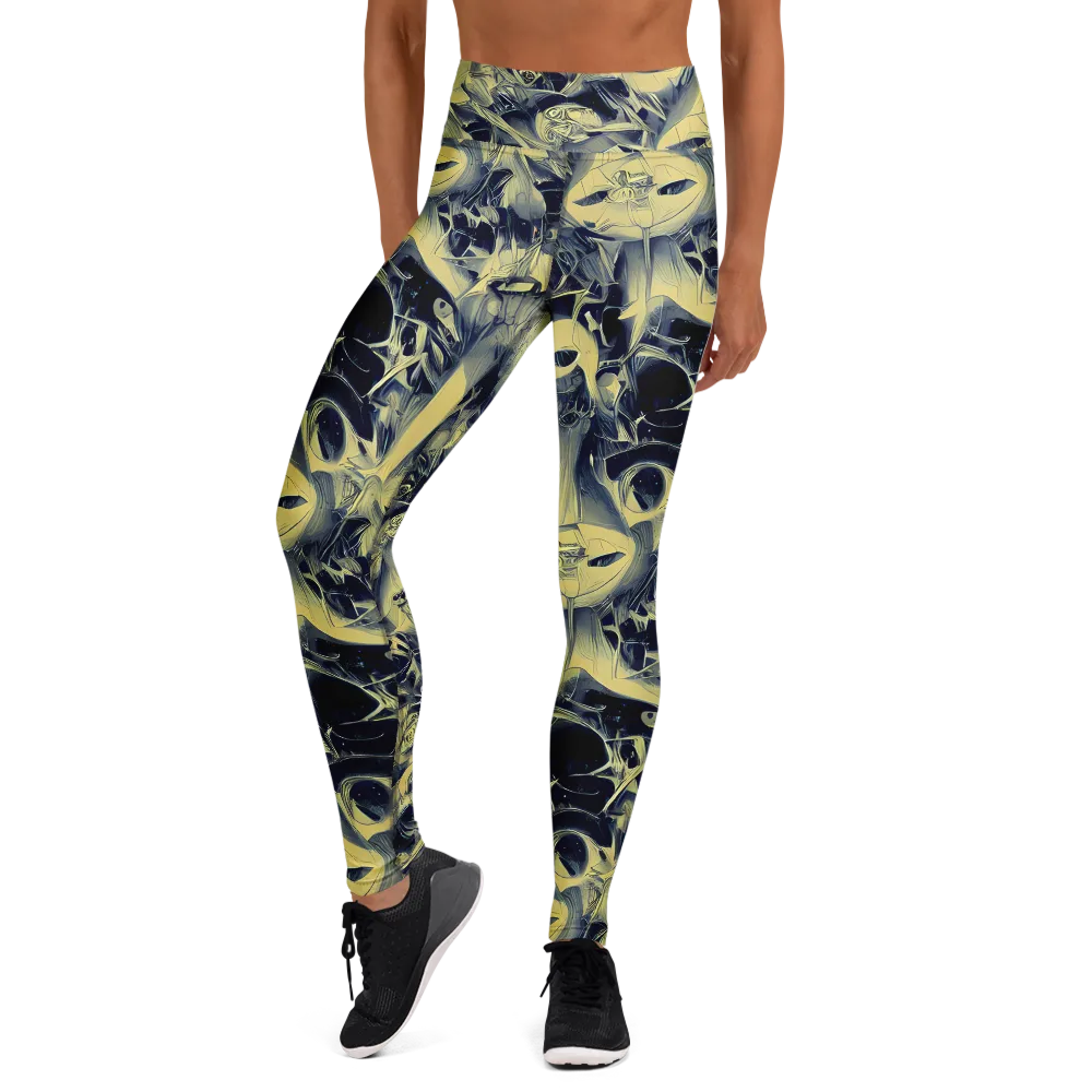 Lunar Distortion on Yoga Leggings — Front