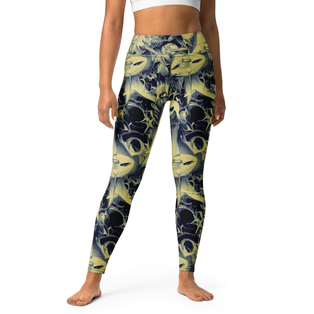 Lunar Distortion on Yoga Leggings — Front