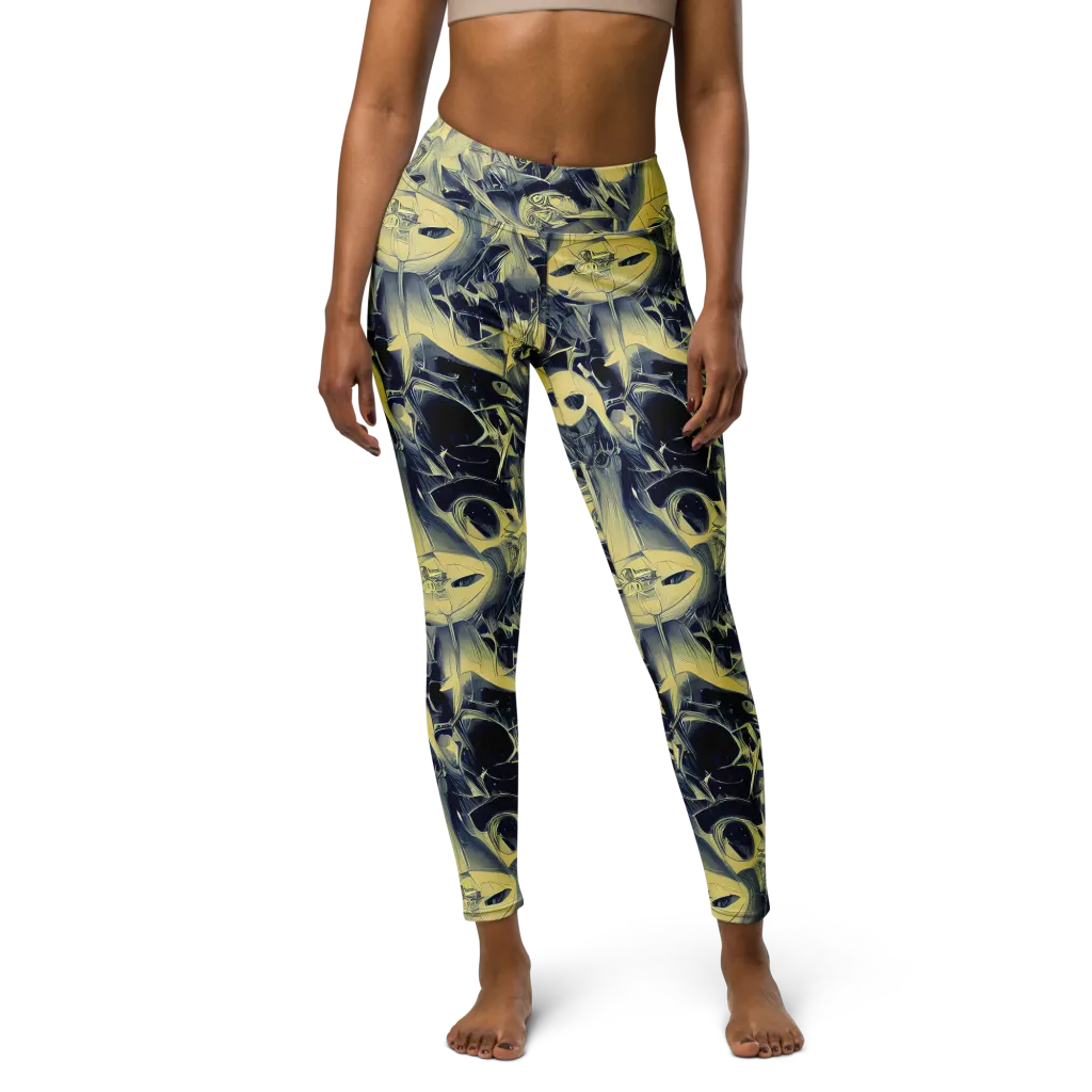 Lunar Distortion on Yoga Leggings — Front