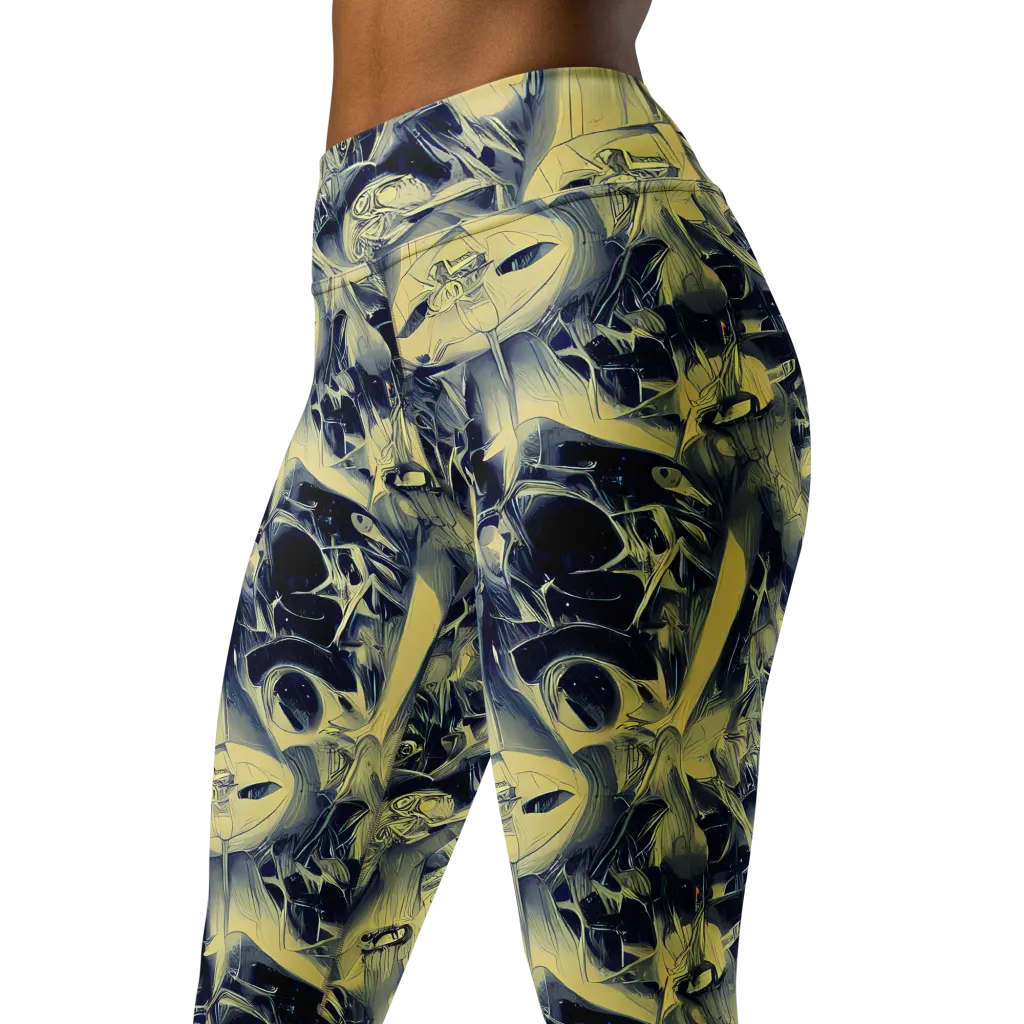 Lunar Distortion on Yoga Leggings — Left Front
