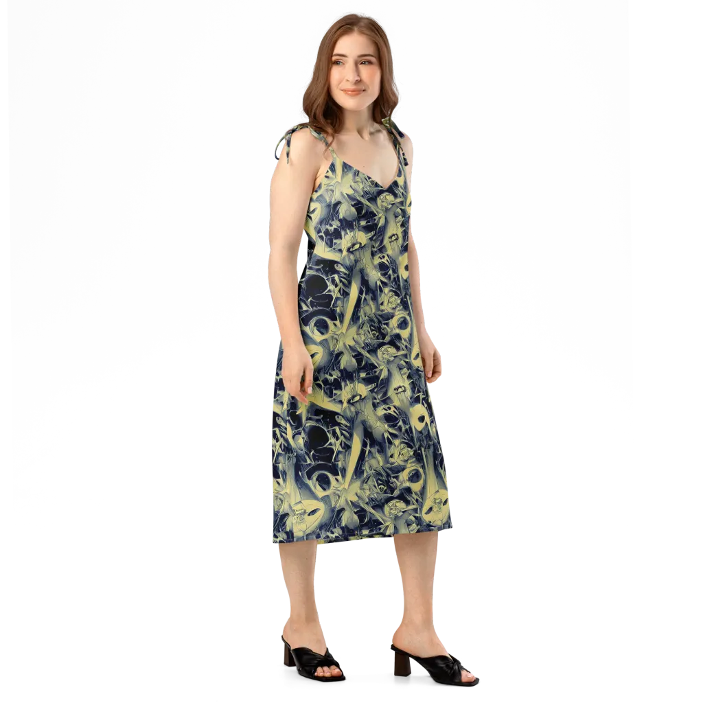 Lunar Distortion on Slip Dress — Right Front