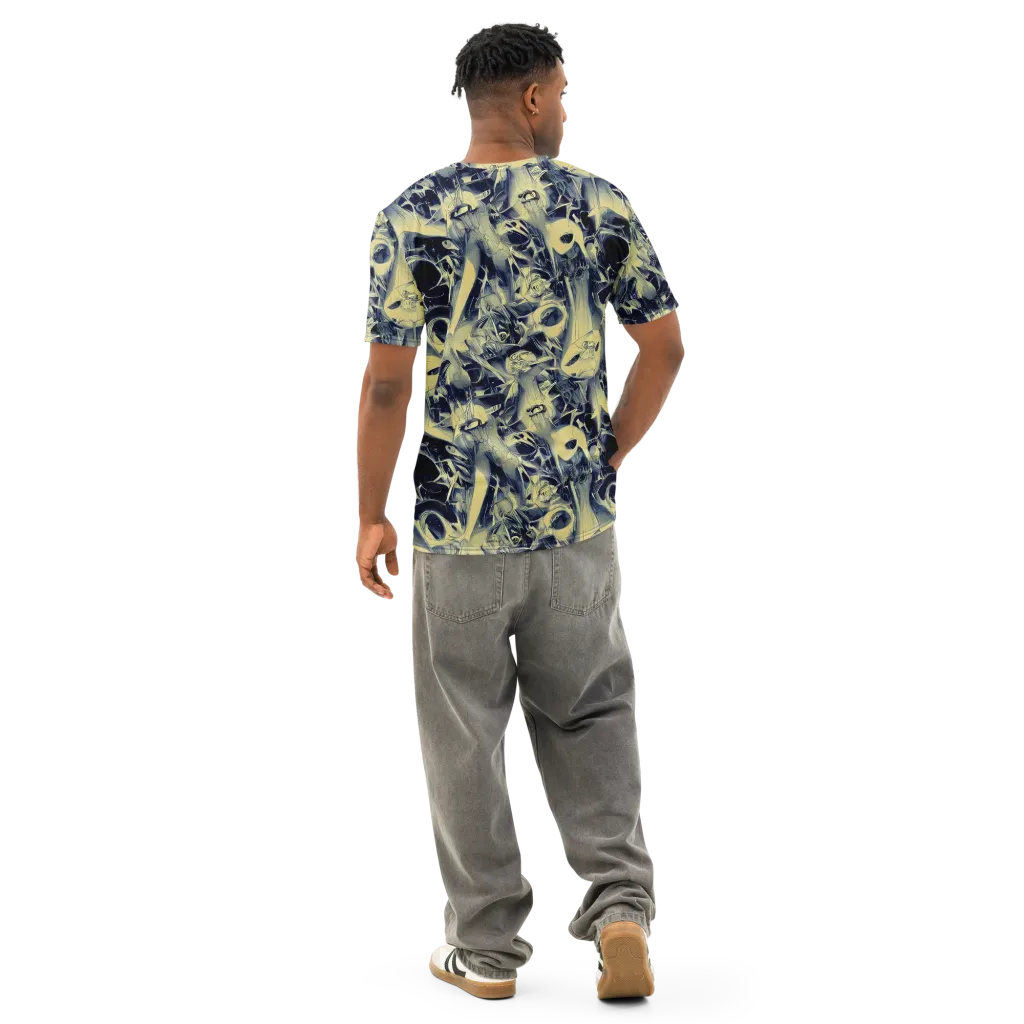Lunar Distortion on Men's Cotton Crew Neck T-Shirt — Back