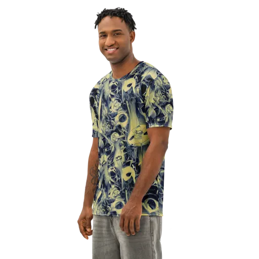 Lunar Distortion on a Men's Cotton Crew Neck T-Shirt