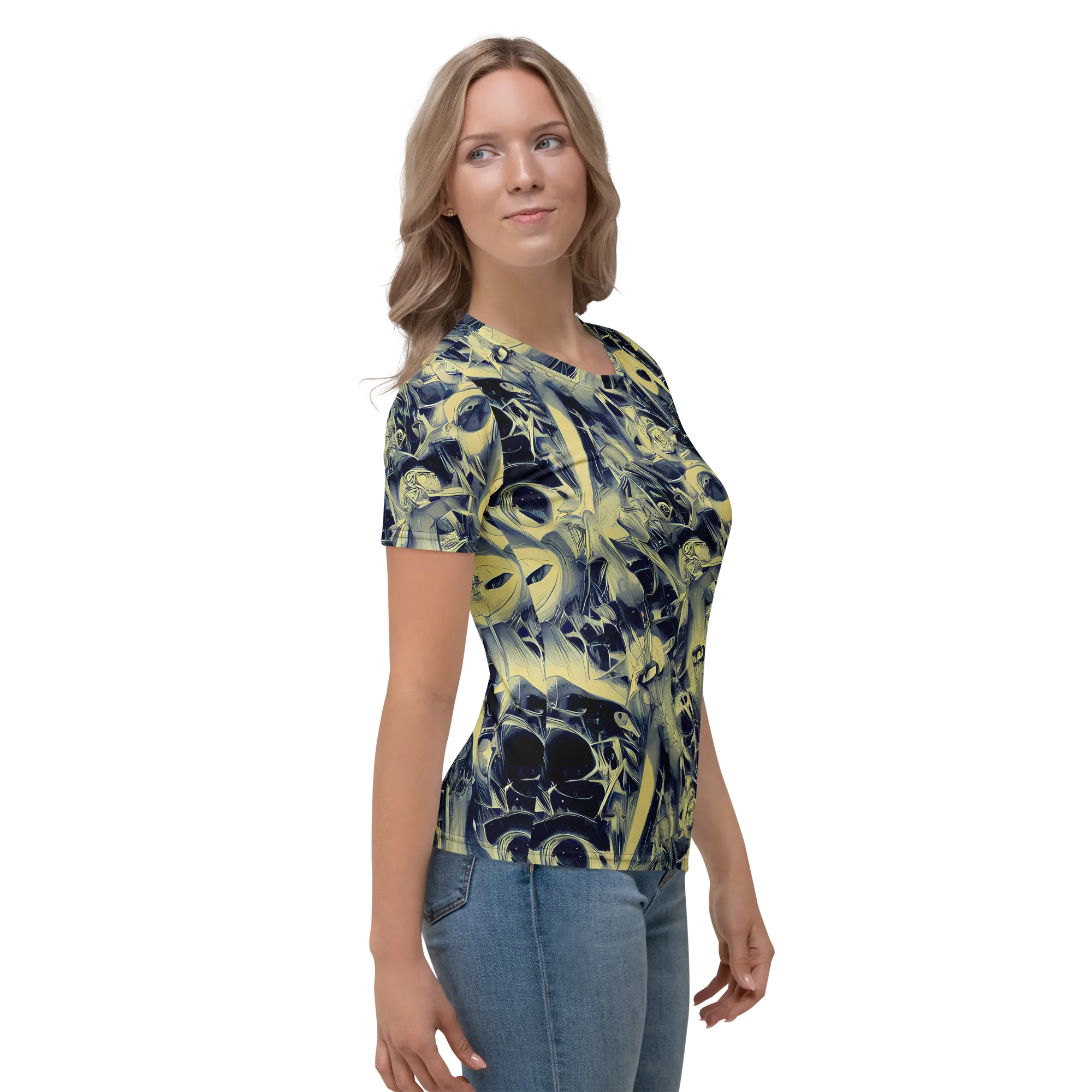 Lunar Distortion on Women's Crew Neck T-Shirt — Right