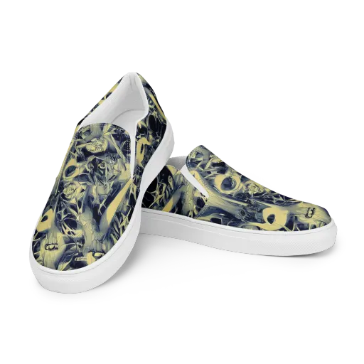 Lunar Distortion on a Men's Slip-On Canvas Shoes