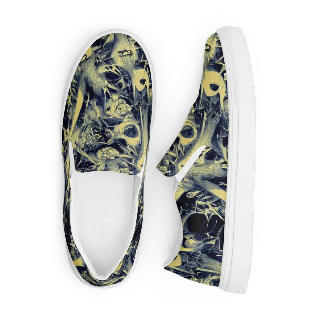 Lunar Distortion on Men's Slip-On Canvas Shoes — Front
