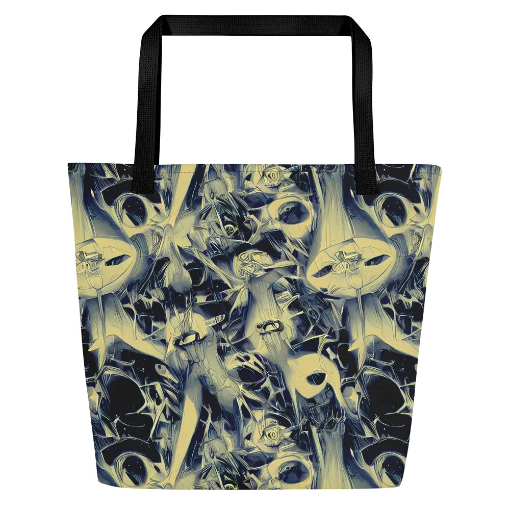 Lunar Distortion on Large Tote Bag W/ Pocket — Front