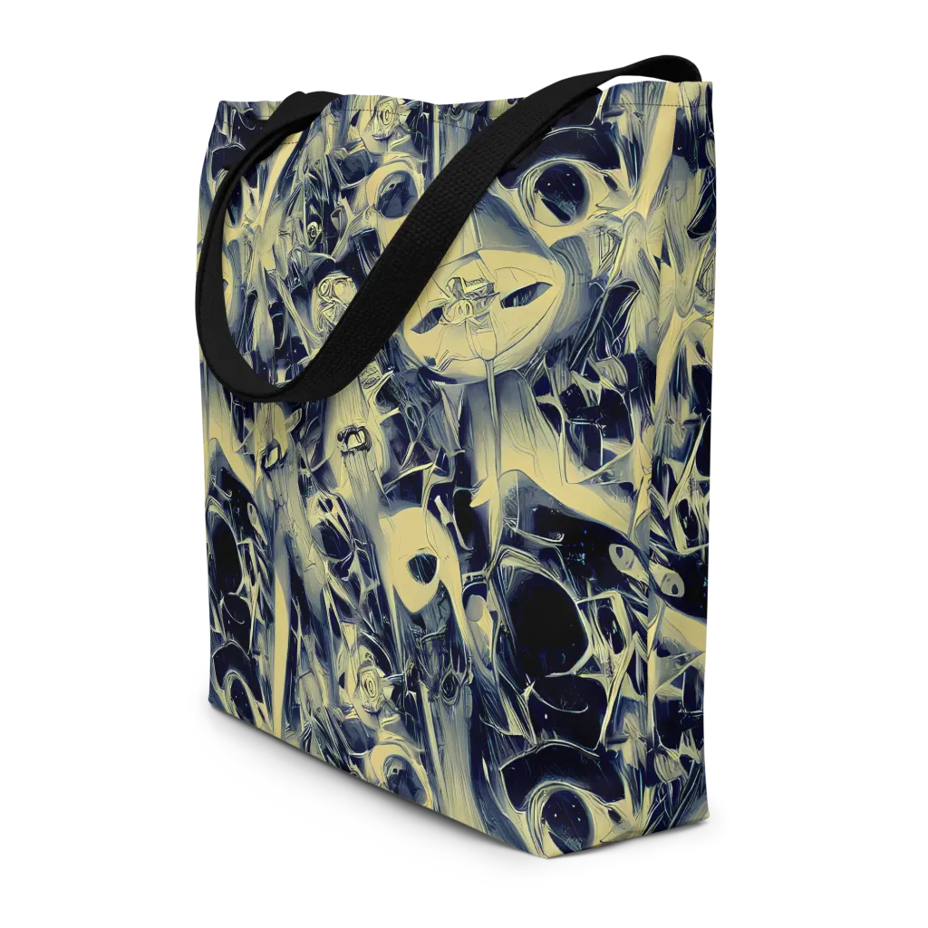 Lunar Distortion on Large Tote Bag W/ Pocket — Front