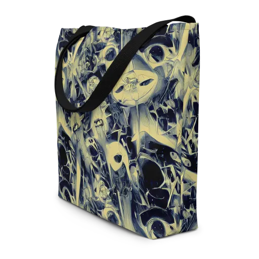 Lunar Distortion on a Large Tote Bag W/ Pocket