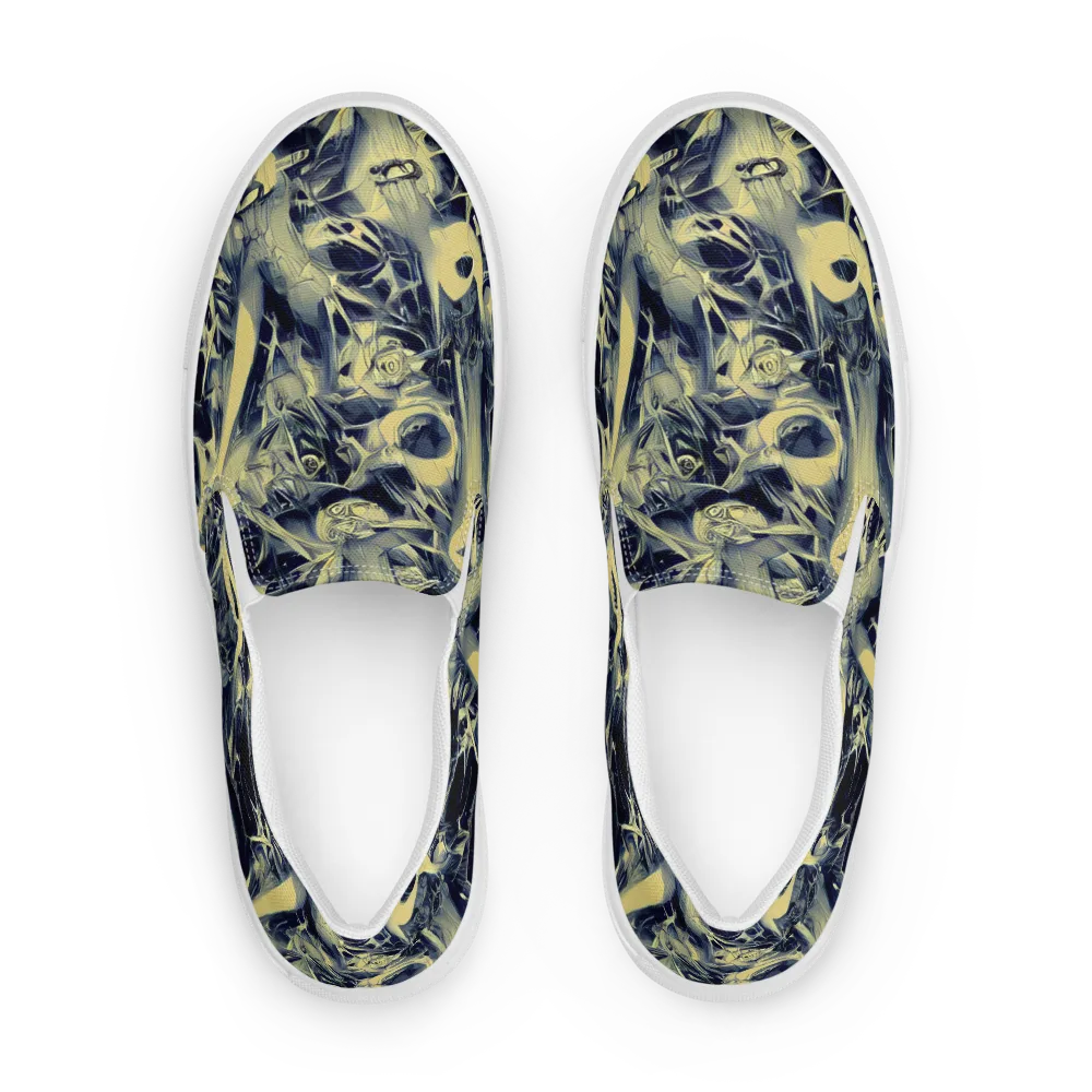 Lunar Distortion on Women's Slip-On Canvas Shoes — Front