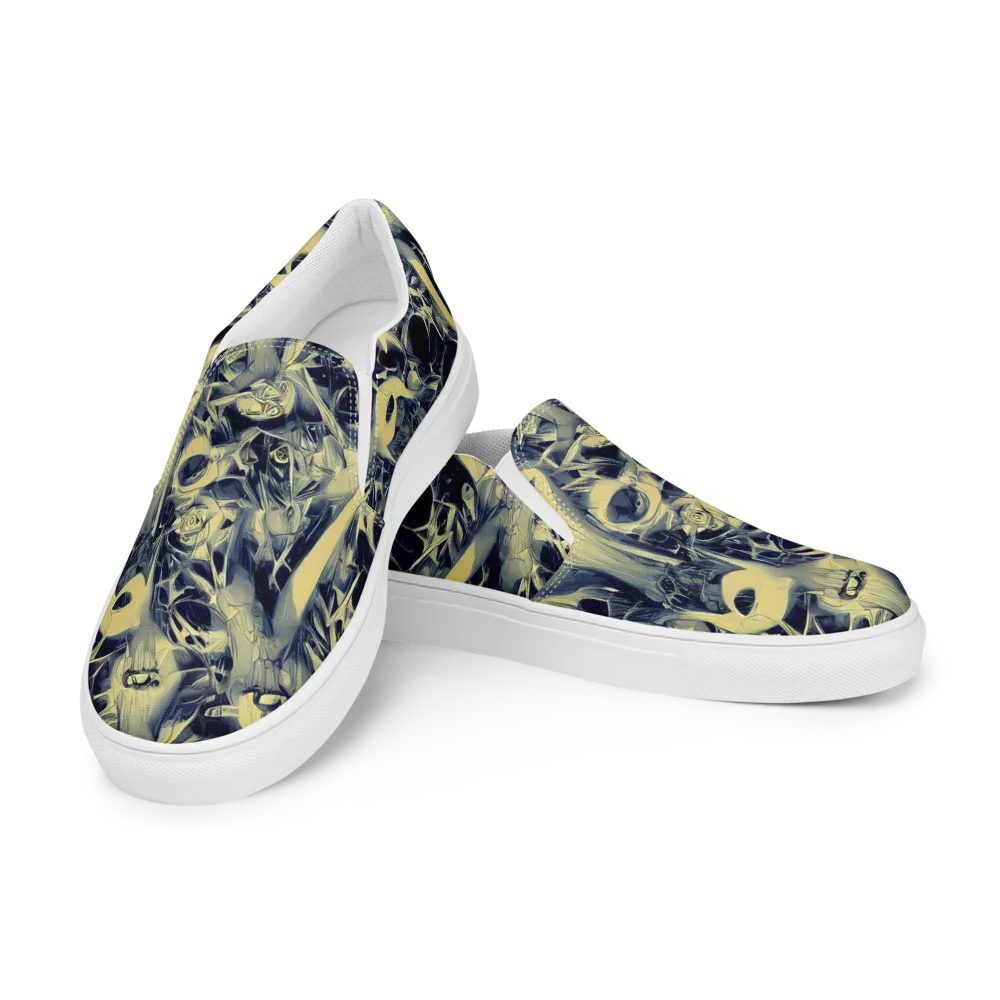 Lunar Distortion on Women's Slip-On Canvas Shoes — Left Front